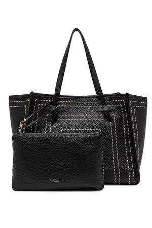 Black maxi grain leather shopping bag GIANNI CHIARINI | BS11720TKLCNC232